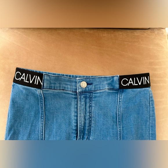 Calvin Klein Denim Skirt with Classic Calvin Klein Signature Band - Picture 3 of 6